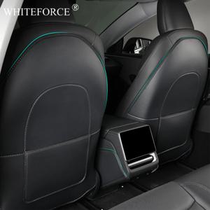 테슬라 모델 3 하이랜드 시트백 보호대 커버 매트 모델 Y 주니퍼 시트 백 보호용 어린이 안티 킥 매트 나파 가죽