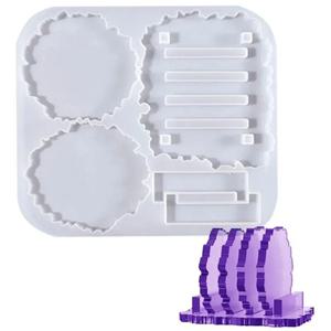 코스터 실리콘 몰드 세트 DIY 크리스탈 에폭시 수지 몰드 스토리지 주방 Anti-Scald 단열 패드 홈 데스크탑 장식