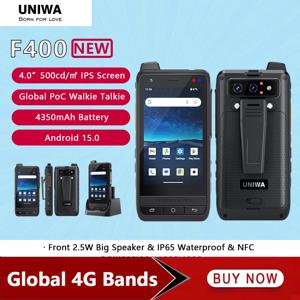 UNIWA F400 젤로 POC 무전기 글로벌 4G 러기드 PDA 안드로이드 15 4인치 4GB+64GB 2.5W 대형 스피커 4350mAh PoC SOS 버튼 NFC