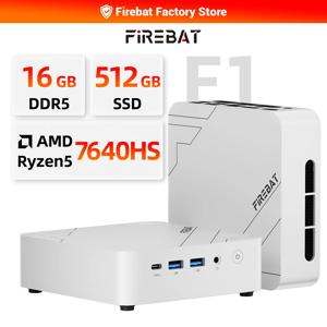 FIREBAT F1 미니 PC AMD Ryzen 5 7640HS DDR5 16GB RAM 512GB SSD WIFI6 BT5.2 휴대용 데스크탑 미니-PC 윈도우 11 데스크탑 컴퓨터