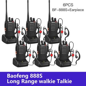 2/4/6개 바오펑 BF-888S 도매 정품 3-5km 장거리 무전기 16채널 UHF 400-470MHz USB/EU/US 휴대용 양방향 라디오