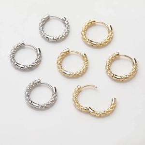 4PCS Dainty 귀고리 귀걸이 후프 귀걸이 Diy 쥬얼리 결과 만들기 손으로 만든 황동 18k 골드 도금 액세서리 18mm