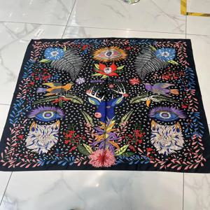 고급 수제 프린트 실크 스카프 숄 컬렉션, 독특한 디자인, 여름 에스닉 스타일, 여성용 장식 패션