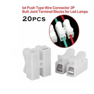 20pcs CH2 스프링 퀵 와이어 커넥터 케이블 클램프 터미널 블록 LED 스트립 라이트 전기 테이프 교체 케이블 클램프 도구