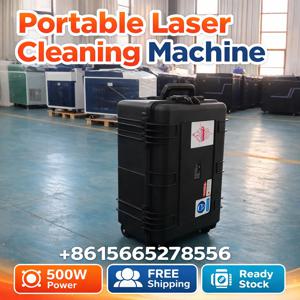 500w AccTek 미니 수트케이스 휴대용 펄스 파이버 레이저 클리닝 머신 엔진 표면 녹 코팅 제거용