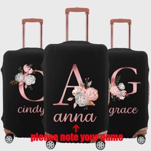 사용자 정의 이름 수하물 보호 커버 먼지 커버 안티 스크래치 휴대용 가방 트렁크 홀더 케이스 여행 액세서리