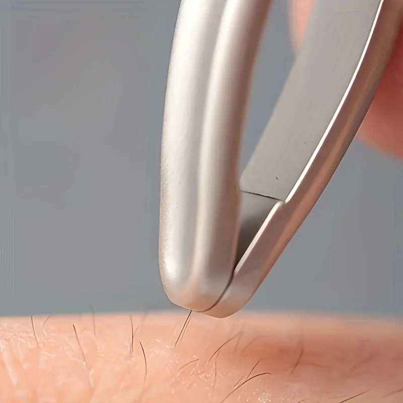 프리미엄 라운드 헤드 핀셋 눈썹 및 얼굴 털 제거용 무봉제 클립 짧은 털 정밀 수염 클립