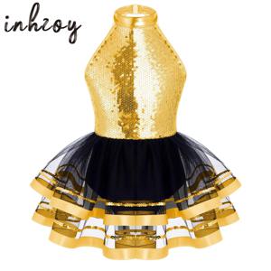 키즈 소녀 발레 댄스 드레스 스팽글 체조 레오타드 투투 스커트 라틴 재즈 볼룸 댄스 공연 의상 댄스웨어