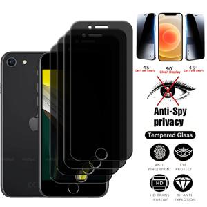 iPhone SE 2022 유리 iPhone SE 2022 2020 7 8 강화 유리 9H 개인 정보 보호 스파이 커버 화면 보호기 iPhone SE 2022 용 4Pcs