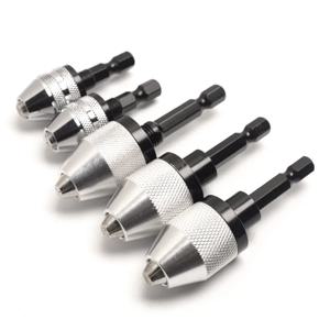 0.3mm-6.5mm 드릴 척 열쇠가 없는 임팩트 드라이버 어댑터 스크루드라이버 헤드 마이크로 모터 클램핑 육각 섕크 미니 척 고정 장치
