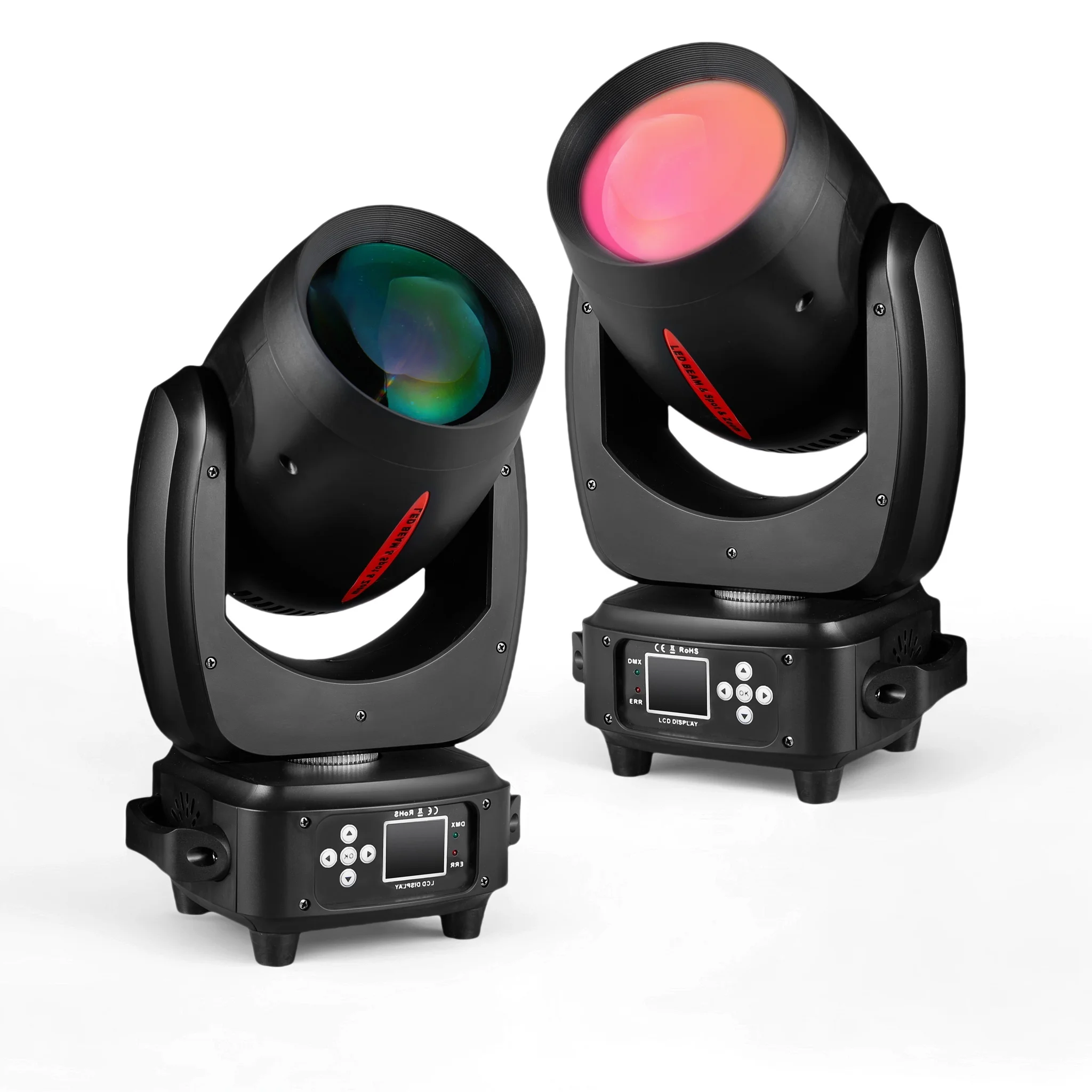 200W 무빙 헤드 라이트 LED 빔&스팟& 줌 24 프리즘 14 고보 12컬러 휠 &7 컬러 휠 6 방전 -렌즈 DJ 스테이지