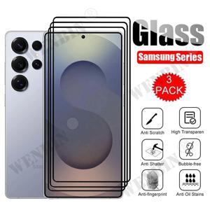 삼성 S26 울트라 엣지 플러스용 강화유리 3개 갤럭시 S25 S24 울트라 A57 A37 A17 보호 커버 글라스