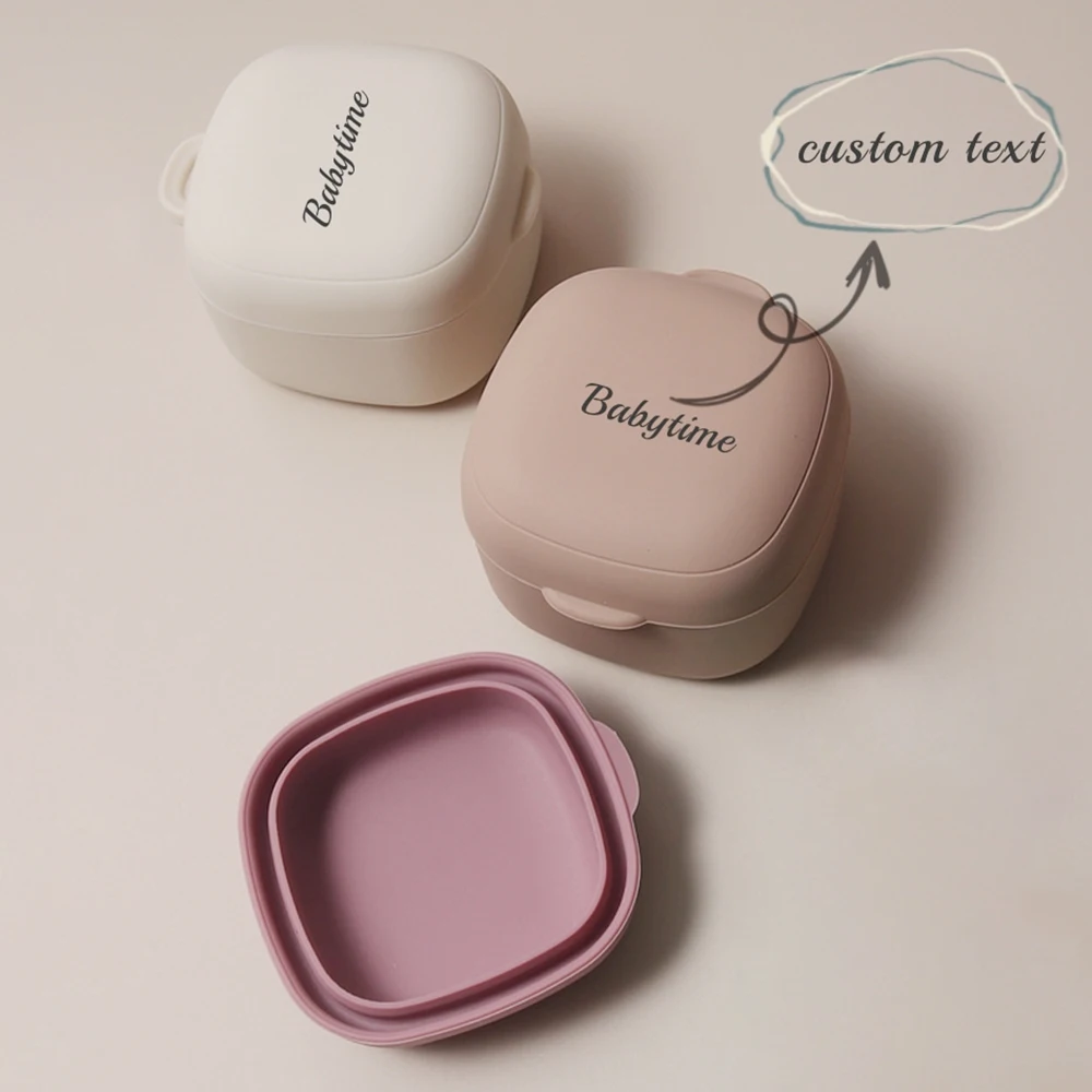 실리콘 아기 기념품 상자 세트 - 치아 보관함, 탯줄 및 젖꼭지 보관 케이스, 두꺼운 부드러운 아기 추억 상자, 개인 맞춤형
