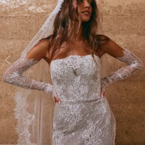 긴 속눈썹 레이스 신부용 손가락 없는 장갑 웨딩 드레스 장식 시스루 메쉬 팔 슬리브 이브닝 파티 의상 액세서리