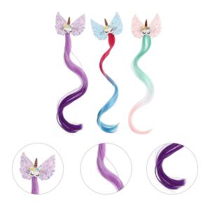 프리미엄 소재로 만든 3Pcs 생생하고 다채로운 바레트 현실적인 헤어 질감 패션 파티 마스크레이드 선물용 간편 클립