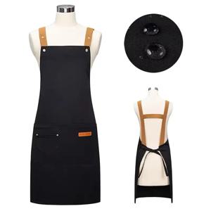 큰 주머니가있는 요리사 앞치마 방수 야외 pinafore 피크닉 바베큐 캠핑 주방 가족 청소 요리 조절 앞치마