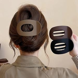 한국어 우아한 머리 발톱 크랩 매트 아세트산 헤어 클립 스푼 헤어 그립 머리핀 새로운 바레트 포니 테일 여성 헤어 액세서리