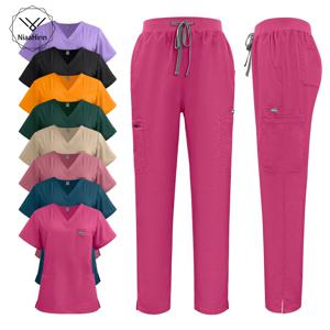 니아힌 스크럽 유니폼 세트 간호 고품질 의료 유니폼 도매 간호사 병원 작업복 반팔 상의 바지 세트
