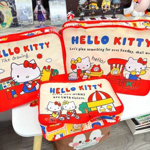 귀여운 KT 고양이 스타킹 수납 가방 여행용 옷 신발 정리함 다기능 접이식 여행용 수납 가방