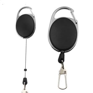 리트랙터블 키 체인 릴 배지 홀더 플라이 피싱 징거 리트랙터 퀵 릴리즈 스프링 클립 낚시 액세서리