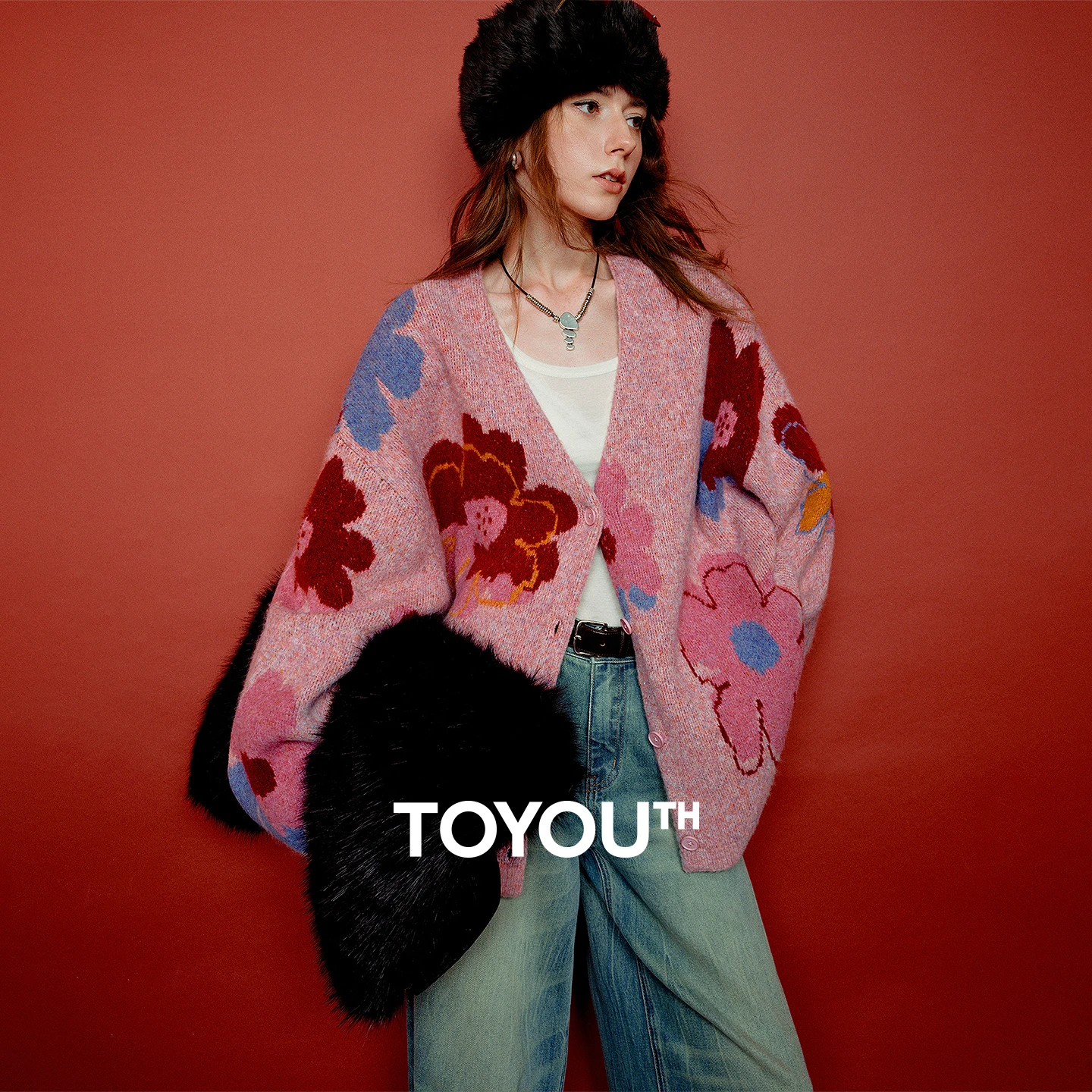 토유스 여성 코트 2026 봄 신상 카디건 자카드 캐주얼