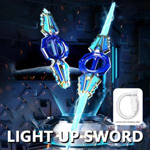 라이트업 검 양날 회전식 수납형 라이트세이버 슈퍼 쿨 장난감 USB 충전 생일 선물