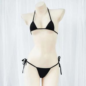 홀터넥 섹시 미니 수영복 투피스 여성용 마이크로 트라이앵글 비키니 세트 홀터 스트링 사이드 타이 수영복 비치웨어 80%