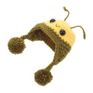 미니 겨울 액세서리용 작은 수제 꿀벌 스타일 니트 모자, 예술 공예 장식품, 사진 소품, 미니어처 인형 집