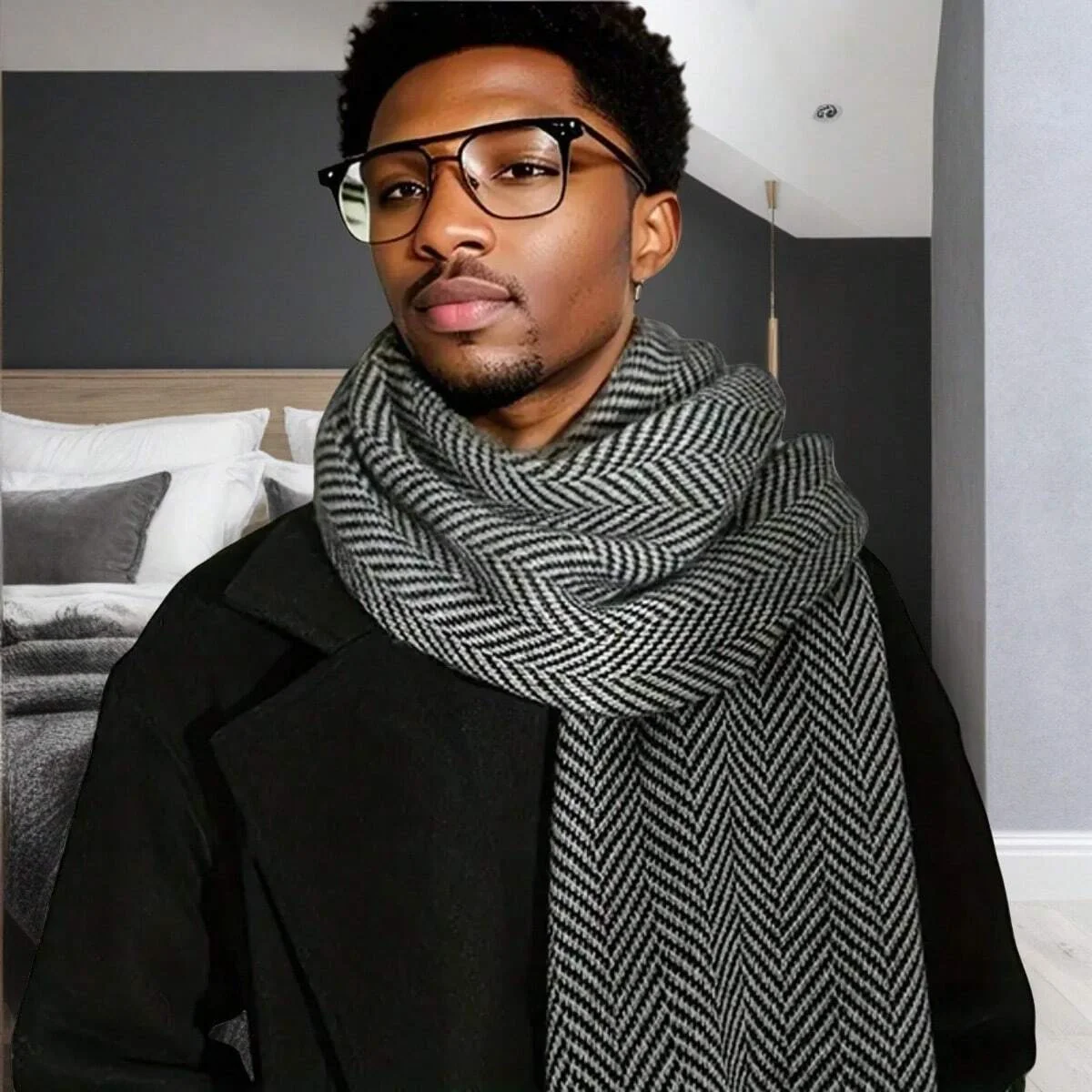 패션 180*30cm 스카프 남자 가을 겨울 두꺼운 따뜻한 캐시미어 비즈니스 롱 랩 소년 클래식 목도리 무료 배송 머플러