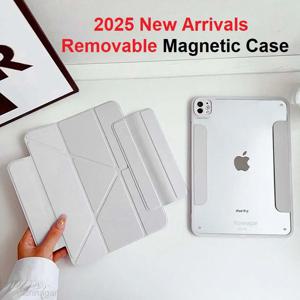 2025 iPad 11th A16 케이스 탈착식 자기 Air11 13 Pro11 Pro12.9 Pro13 M2 M4 10th 9th 10.2'' 10.9'' Air4 5 Air3 Pro10.5 9.7