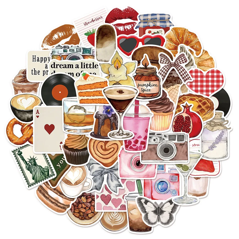 50PCS Pinterest 영감 미적 재미 낙서 스티커 DIY 수하물 스피커 워터 컵 노트북 방수 스티커