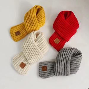 따뜻한 어린이 겨울 니트 스카프 유아용 목도리 소년 소녀 야외 방한 스카프 어린이용 추위 보호