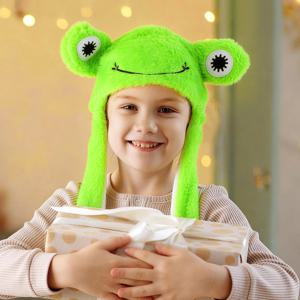 1pc 개구리 모자 할로윈 코스프레 파티 공연 소품 장식용 모자를 위한 가벼운 귀 움직이는 만화 모자