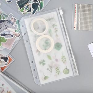 A5 A6 A7 6 홀 바인더 포켓 방수 PVC 현금 예산 봉투 노트북 플래너 여행 바인더 용 지퍼 바인더 파우치