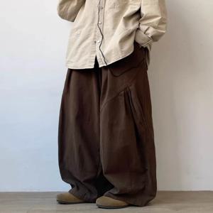 레트로 일본식 하라주쿠 와이드 레그 하렘 바지 남성과 여성을위한 캐주얼 작업복 바지 봄 가을 루즈 스트레이트