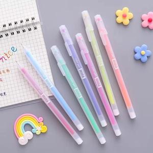 12Pcs 컬러 젤 펜 세트 상자 Kawaii 0.5mm 캔디 색상 볼펜 학생 사무실 쓰기 펜 학교 문구 용품