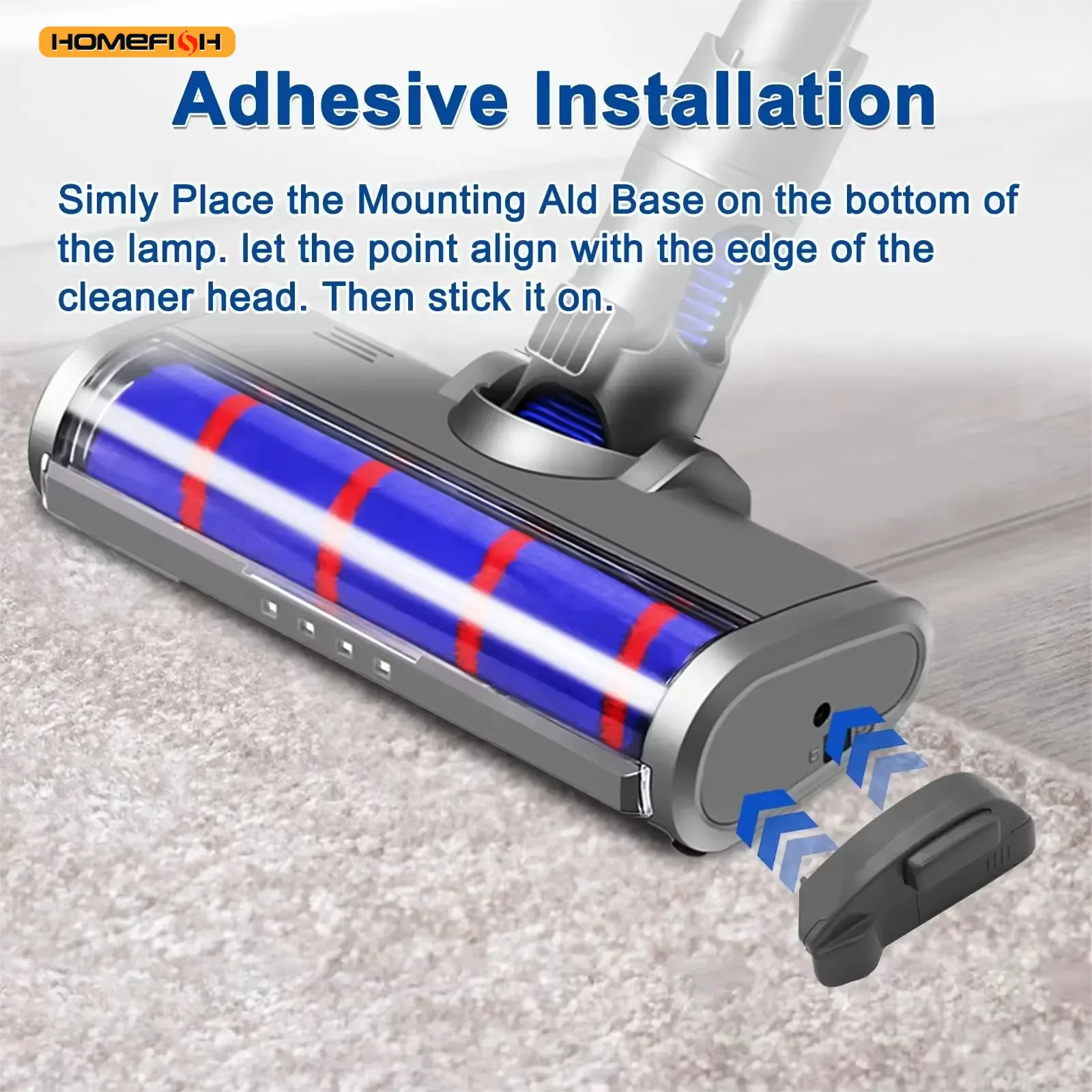 홈피쉬 진공 청소기 먼지 디스플레이 LED 램프 미세 먼지 감지 보이지 않는 애완동물 털 진공 청소기 액세서리(배터리 없음)