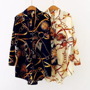 패션 여성 셔츠 빈티지 버튼 티셔츠 블라우스 쉬폰 섹시 빅 라지 탑 루즈 캐주얼 탑 플러스 사이즈 가디건