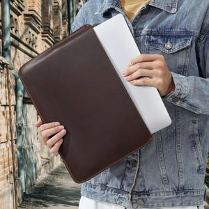 정품 가죽 슬림 노트북 슬리브 파우치 커버, 14인치 맥북, 아이패드 에어/프로용 가죽 초박형 노트북 보호 케이스