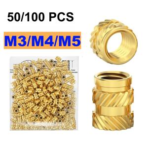 열 삽입 너트 M3 M4 M5 나사형 너트 황동 핫 멜트 스크류 너트 3D 프린터 Voron 2.4 및 기타용