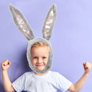 토끼 귀 모자 핑크 토끼 귀 모자 여성용 소녀 동물 모자 코스프레 파티 사진 만화 토끼 모자