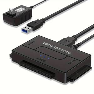 SATA/IDE-USB 3.0 어댑터 하드 드라이브 어댑터 케이블 변환기(2.5/3.5인치 SATA 및 IDE HDD 지원 PC Macbook용 6TB)