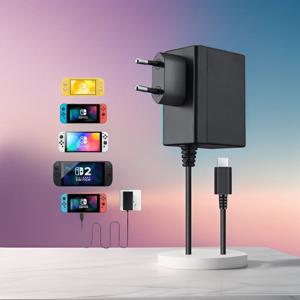 USBC 전원 어댑터 고속 GaN 충전기 스위치 2 /스위치 /OLED /라이트용, NS2 NS 지원 스위치 TV 도크 15V 2.6A 3A