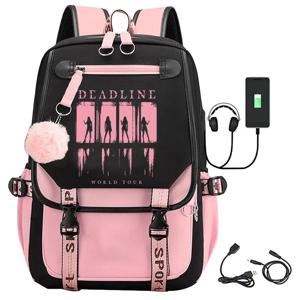 핑크 데드라인 월드 투어 2025 배낭 여성 팬을위한 소녀 패션 배낭 선물
