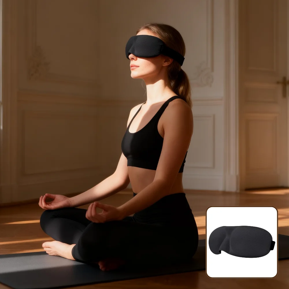 3D 베어리-더-레어 아이 마스크, 100% 빛 차단, 초부드러움, 피부 친화적 & 통기성, 명상, 요가 및 휴식용