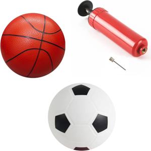 어린이 미니 14cm 농구 축구 장난감 펌프 팽창기, 어린이 실내 야외 게임, 부모-자녀 엔터테인먼트 스포츠 공