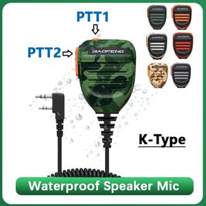 Baofeng 방수 스피커 마이크 Camo 워키 토키 PTT 숄더 마이크 휴대용 UV-K6 BF-T20 UV-17 GPS 라디오 액세서리