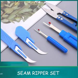 5개입 블루 재봉 리퍼 키트, 실 리퍼, 재봉틀 리퍼, 가위 포함, 스티치 제거용