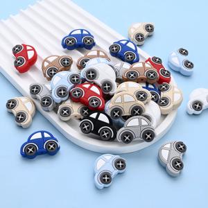 8개 DIY 실리콘 비즈 컬러풀 카 포커스 비즈 아기 젖꼭지 체인 팔찌 목걸이 제작용 비즈