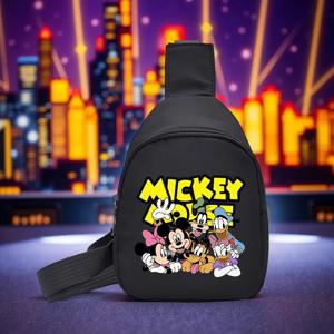 미키 & 미니 소형 슬링 체스트 백, 캐주얼 숄더백, 가볍고 귀여운 크로스바디 백, 여행 및 학교용 프린트 동전 지갑
